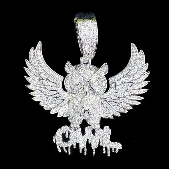 Vintage Eagle Spirit Pendant | Men's Retro Punk Necklace | Distressed Real Copper Hawk Charm - CaratixJewelry